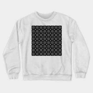 Geometric Triangles Colorful Print Pattern Black Mesh Grid Crewneck Sweatshirt